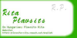 rita plavsits business card